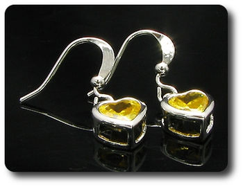 2x7mm Yellow Topaz Earrings