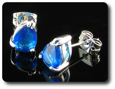 2x8mm Blue Sapphire Earrings