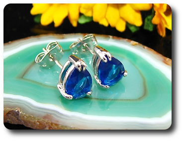 2x8mm Blue Sapphire Earrings