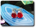 2x8mm Red Ruby Earring