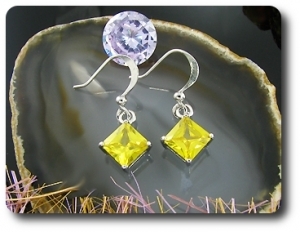 BOUCLES D'OREILLE TOPAZE JAUNE