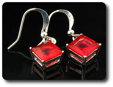 2x5mm Red Ruby Earring