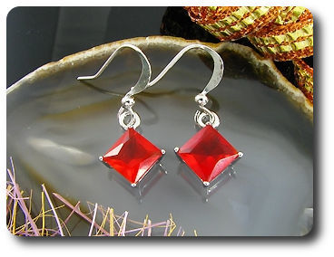 2x5mm Red Ruby Earring