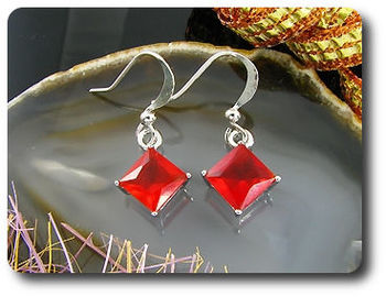 2x5mm Red Ruby Earring