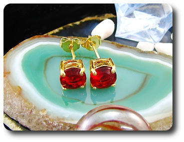 2x7mm Red Ruby Earrings