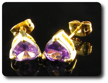 2x7mm Purple Amethyst Earrings