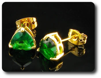 2x7mm Green Emerald Earrings