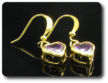 2x7mm Purple Amethyst Earrings