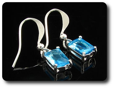 2x7mm Blue Sapphire Earrings