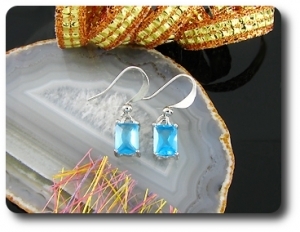 2x7mm Blue Sapphire Earrings
