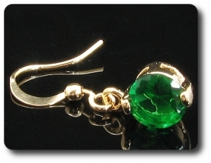 2x7mm Green Emerald Earrings