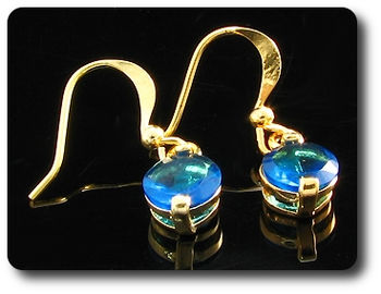 2x7mm Blue Sapphire Earrings