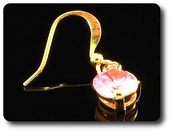 2x7mm Pink Sapphire Earrings