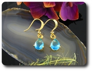 2x8mm Blue Sapphire Earrings