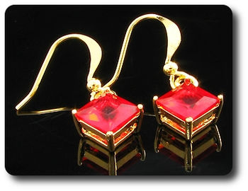 Boucles d'oreille Rubis de synthèse