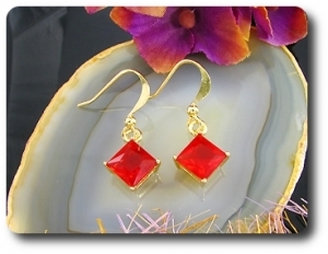 Boucles d'oreille Rubis de synthèse