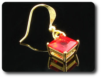 Boucles d'oreille Rubis de synthèse
