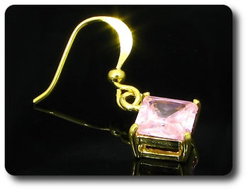 Boucles d'oreille Saphir Rose de synthèse