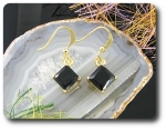 2x6mm Black Sapphire Earrings