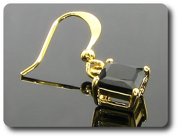 2x6mm Black Sapphire Earrings