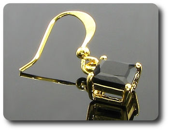 2x6mm Black Sapphire Earrings