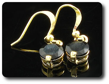 BOUCLES D'OREILLE SAPHIR NOIR