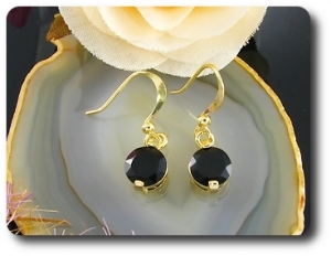BOUCLES D'OREILLE SAPHIR NOIR