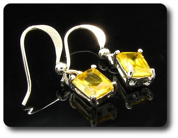 2x6mm Yellow Topaz Earrings