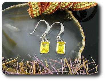 2x6mm Yellow Topaz Earrings