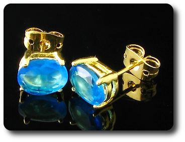 2x8mm Blue Sapphire Earrings