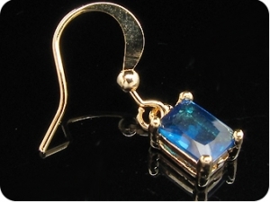 2x7mm Blue Sapphire Earrings