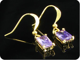 2x7mm Purple Amethyst Earrings