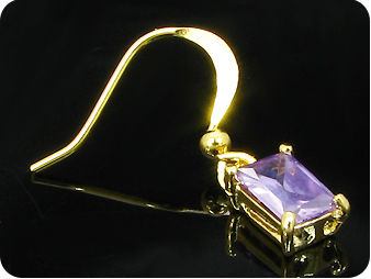 2x7mm Purple Amethyst Earrings