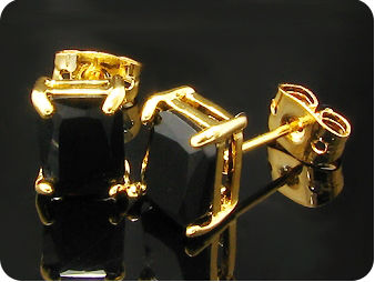 BOUCLES D'OREILLE SAPHIR NOIR