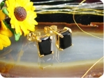 BOUCLES D'OREILLE SAPHIR NOIR