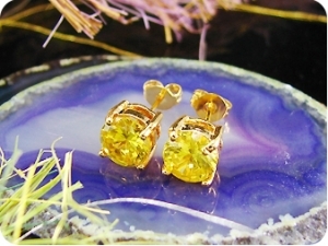 2x7mm Yellow Topaz Earrings