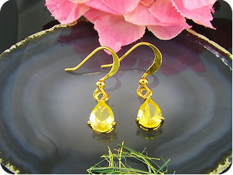 2x8mm Yellow Topaz Earrings