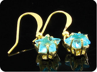 BOUCLES D'OREILLE TOPAZE BLEU