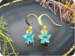 BOUCLES D'OREILLE TOPAZE BLEU