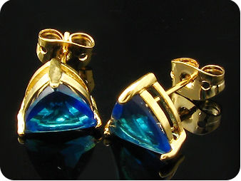 2x8mm Blue Sapphire Earrings