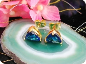 2x8mm Blue Sapphire Earrings