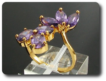 8 x 6mm Purple Amethyst Ring