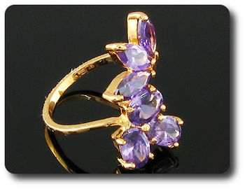 8 x 6mm Purple Amethyst Ring
