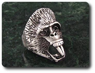 Exotic Cango Wild Ape Skull Head Massive Men Style Ring