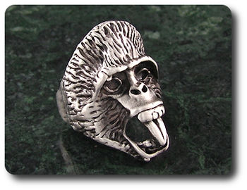 Exotic Cango Wild Ape Skull Head Massive Men Style Ring