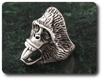 Exotic Cango Wild Ape Skull Head Massive Men Style Ring