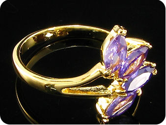 4x6mm Purple Amethyst Marquise Cut Gold Ring