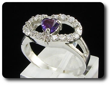 Arresting 5mm Purple Amethyst Heart Cut Ring