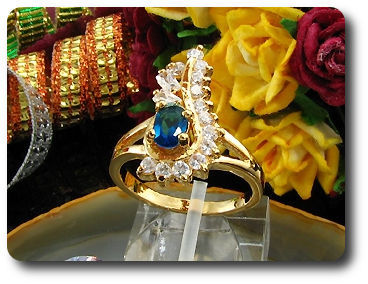 6mm Blue Sapphire Oval Cut Gold Ring