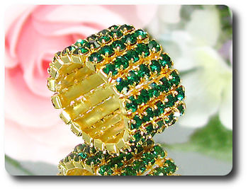 90x3mm Emerald Ring Size Stretchable